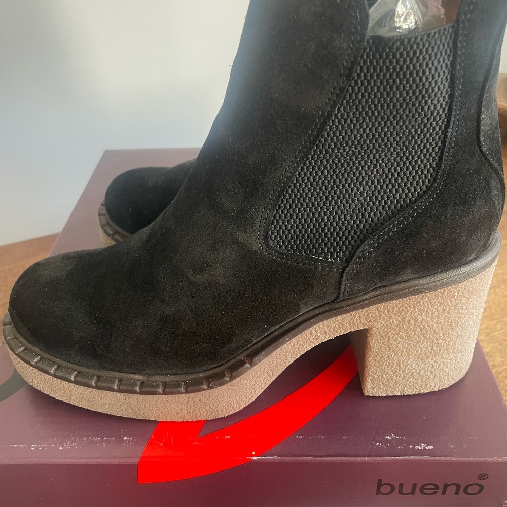 Bueno Black Suede Ankle Boots for Women